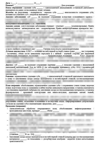 Имплантология: шаблоны карт для стоматологии